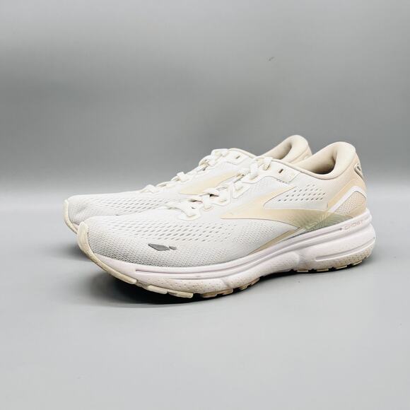 Brooks Shoes Womens 7.5 White Cream Ghost 15 Low Top Running Athletic Sneakers - Picture 3 of 12